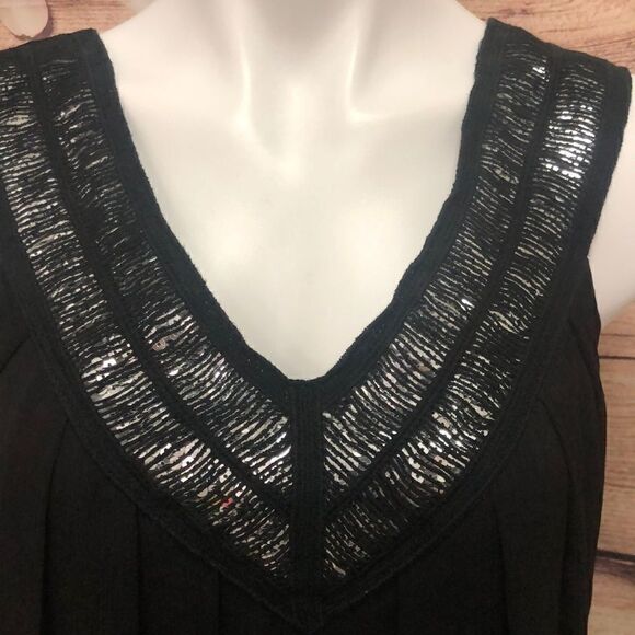 Guess black sequined pleated top - Picture 3 of 6